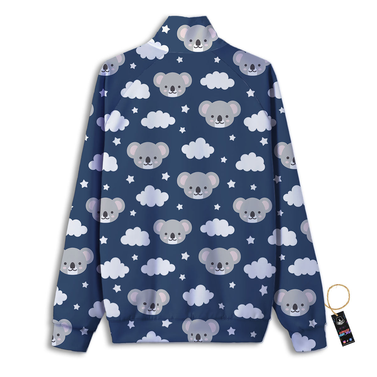 Cloud And Koala Bear Print Pattern Track Jacket-grizzshop