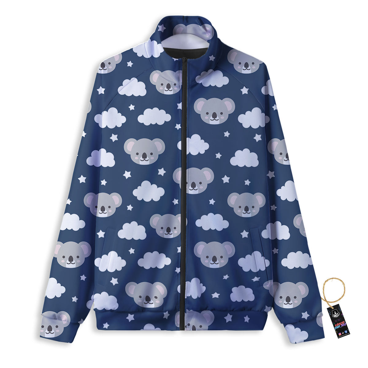 Cloud And Koala Bear Print Pattern Track Jacket-grizzshop