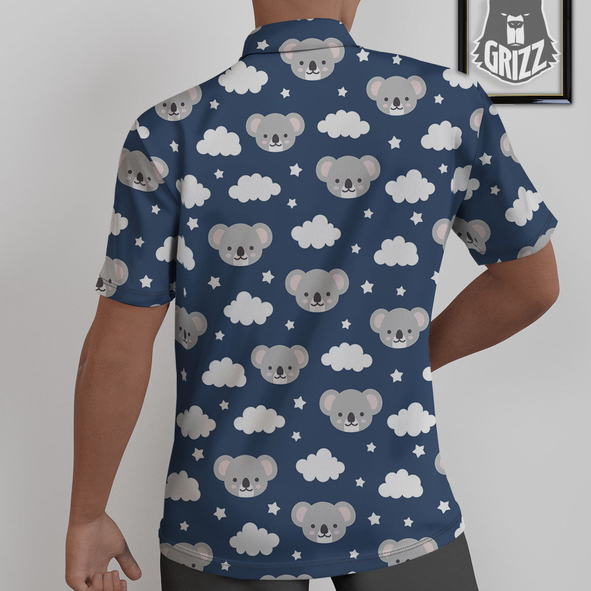 Cloud And Koala Bear Print Pattern Untucked Shirts-grizzshop