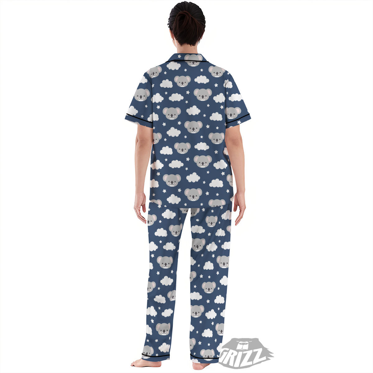Cloud And Koala Bear Print Pattern Women's Pajamas Set-grizzshop