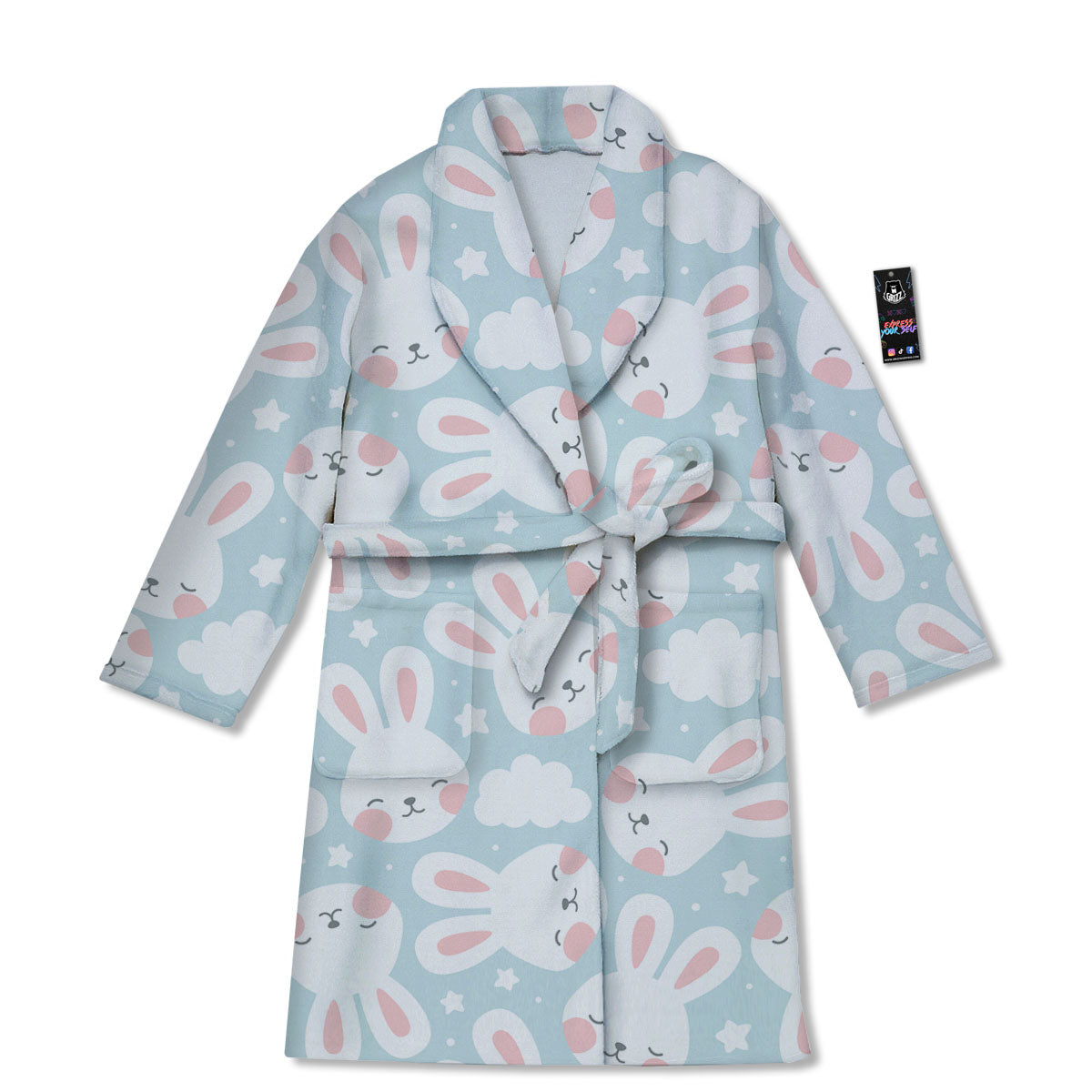 Cloud And Rabbit Print Pattern Bathrobe-grizzshop