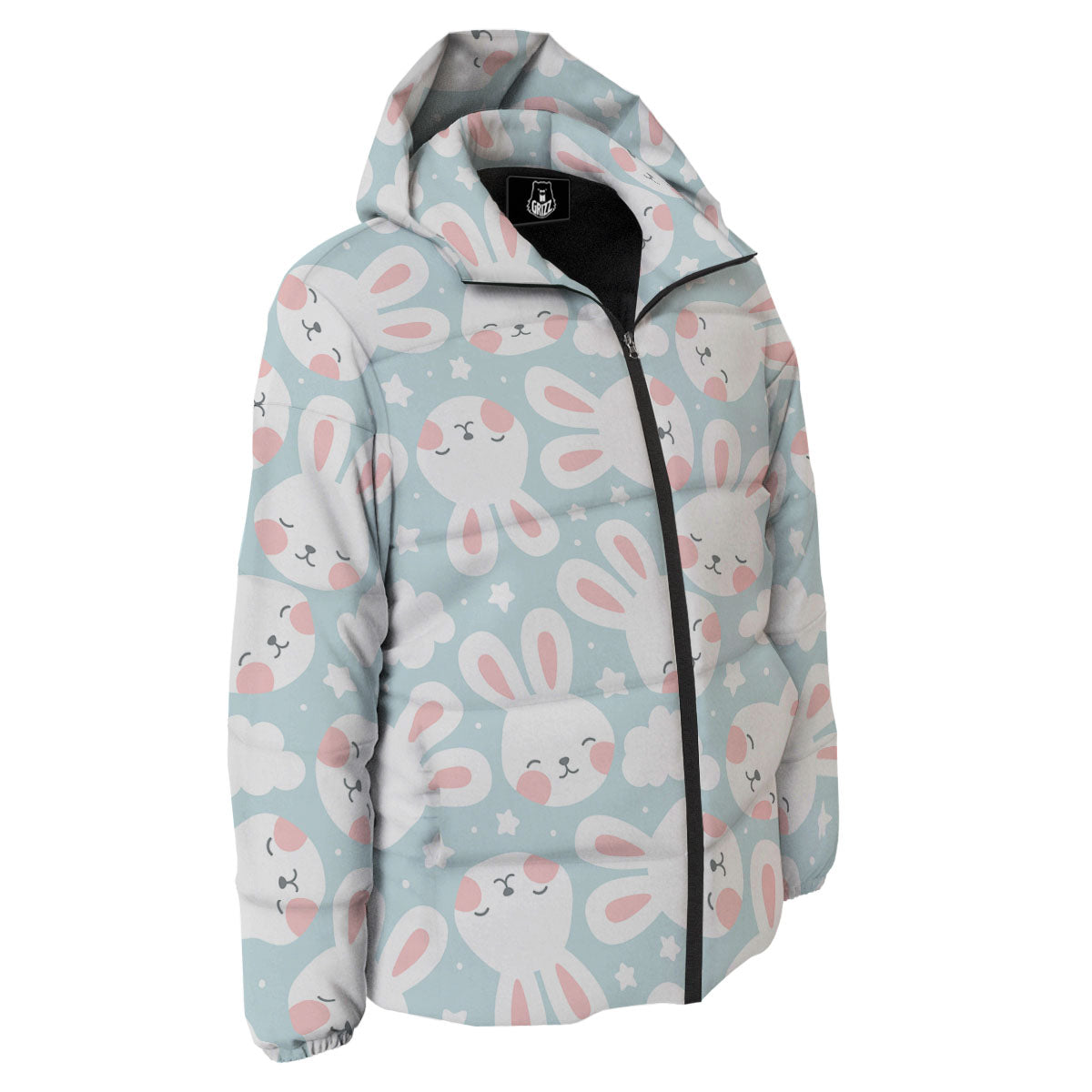 Cloud And Rabbit Print Pattern Down Jacket-grizzshop