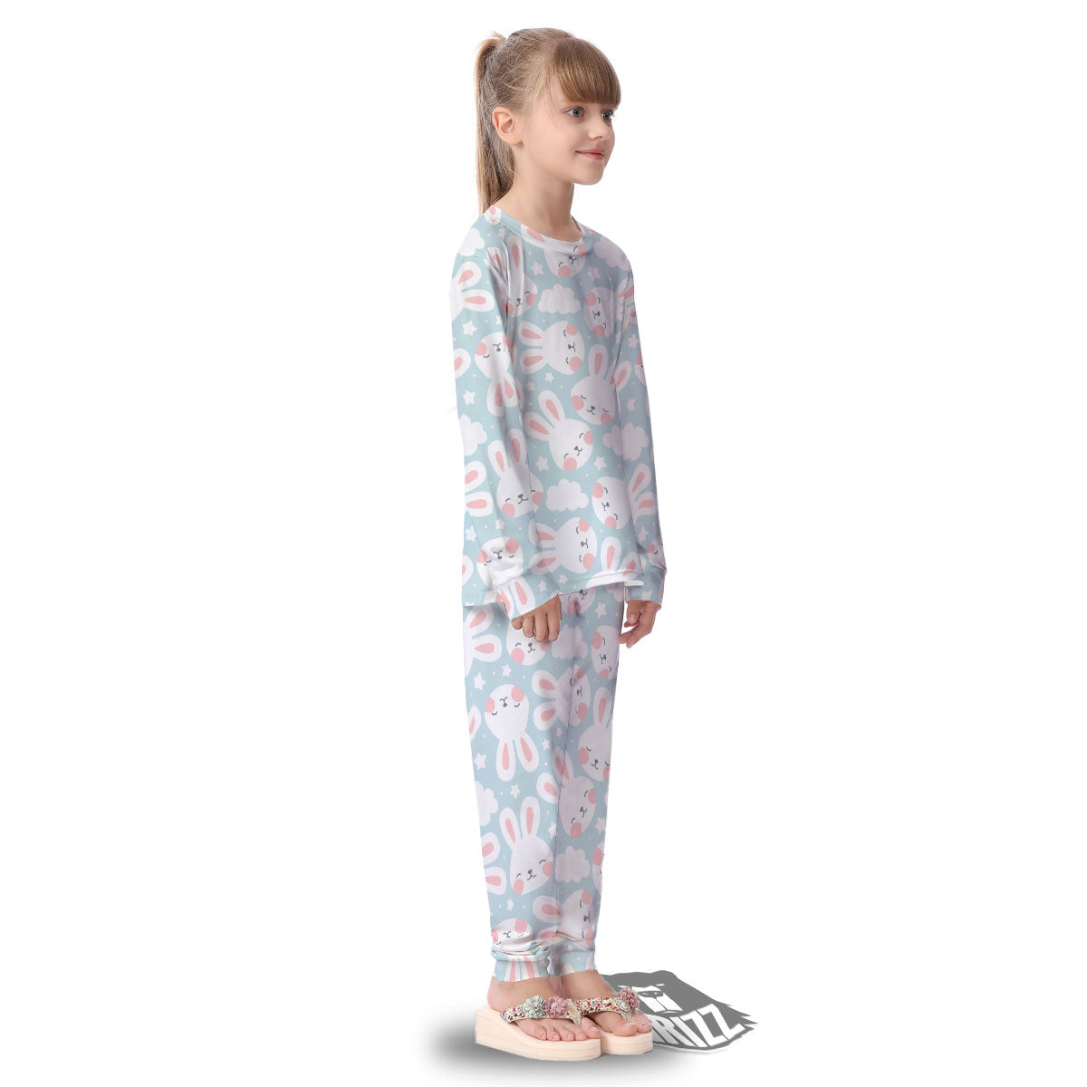 Cloud And Rabbit Print Pattern Kid's Pajamas-grizzshop