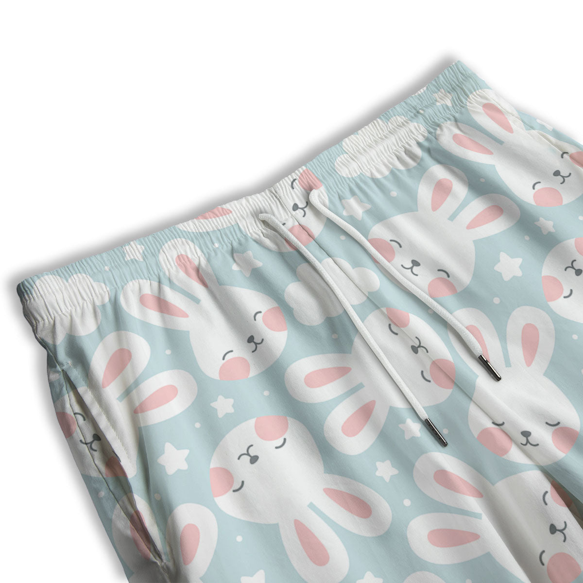 Cloud And Rabbit Print Pattern Men's Athletic Shorts