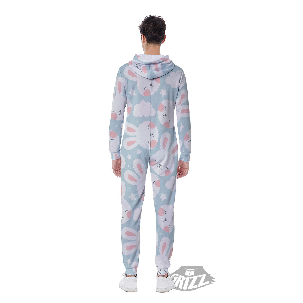 Cloud And Rabbit Print Pattern Men's Jumpsuit-grizzshop