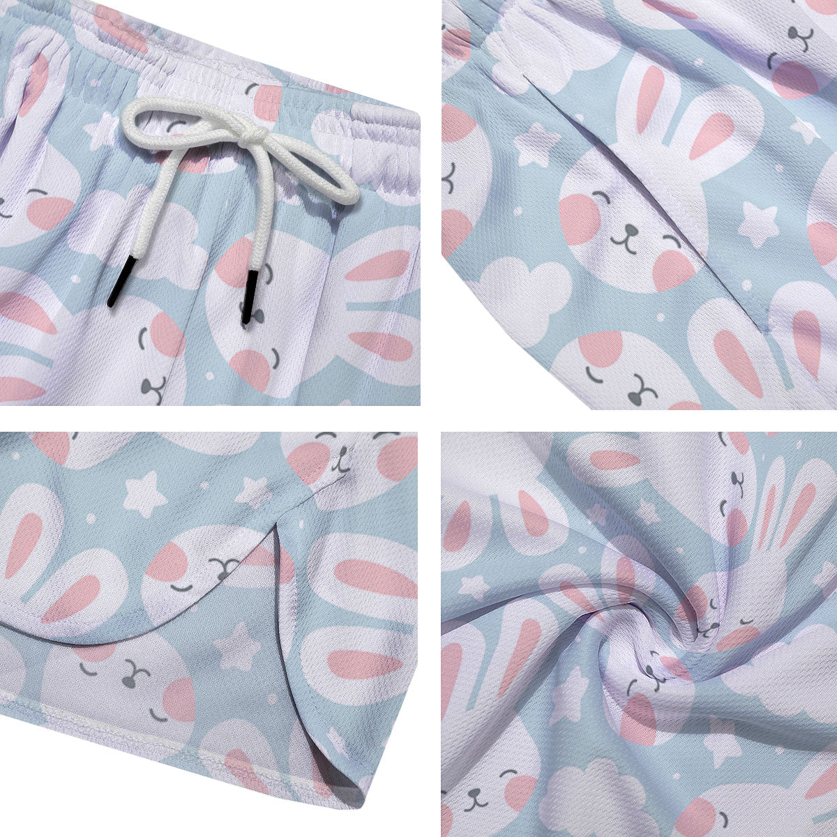 Cloud And Rabbit Print Pattern Men's Running Shorts-grizzshop