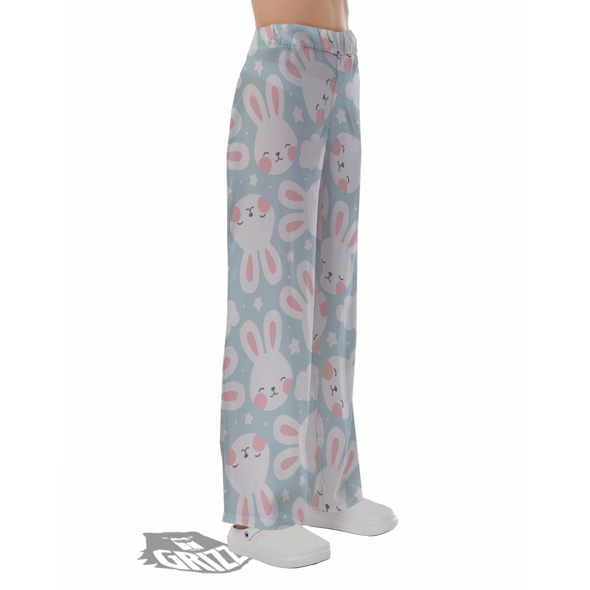 Cloud And Rabbit Print Pattern Pajama Pants-grizzshop