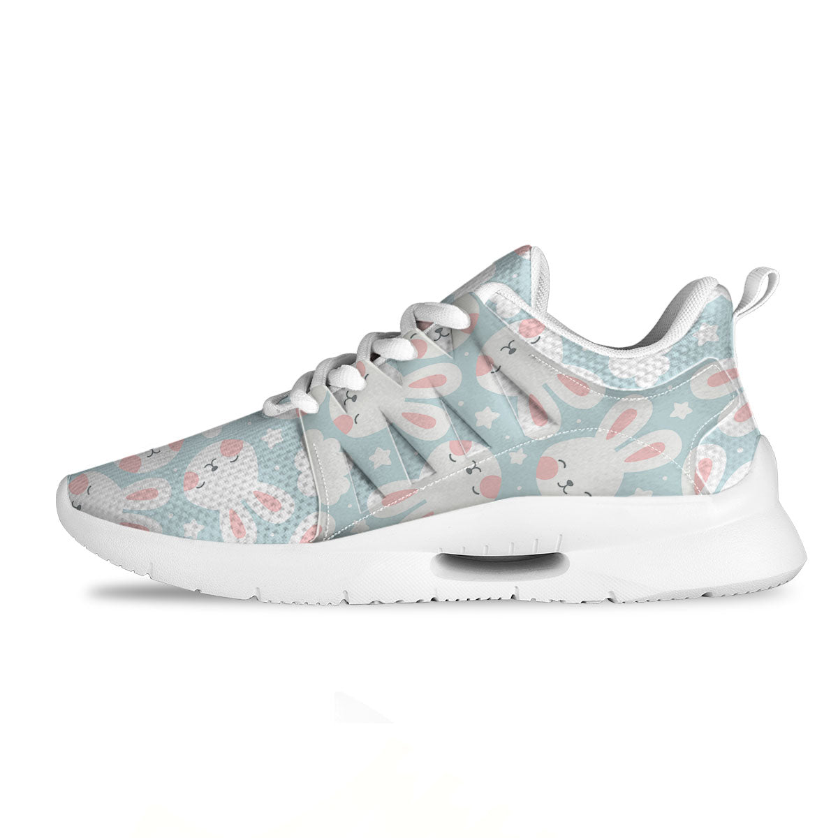 Cloud And Rabbit Print Pattern Tennis Shoes-grizzshop