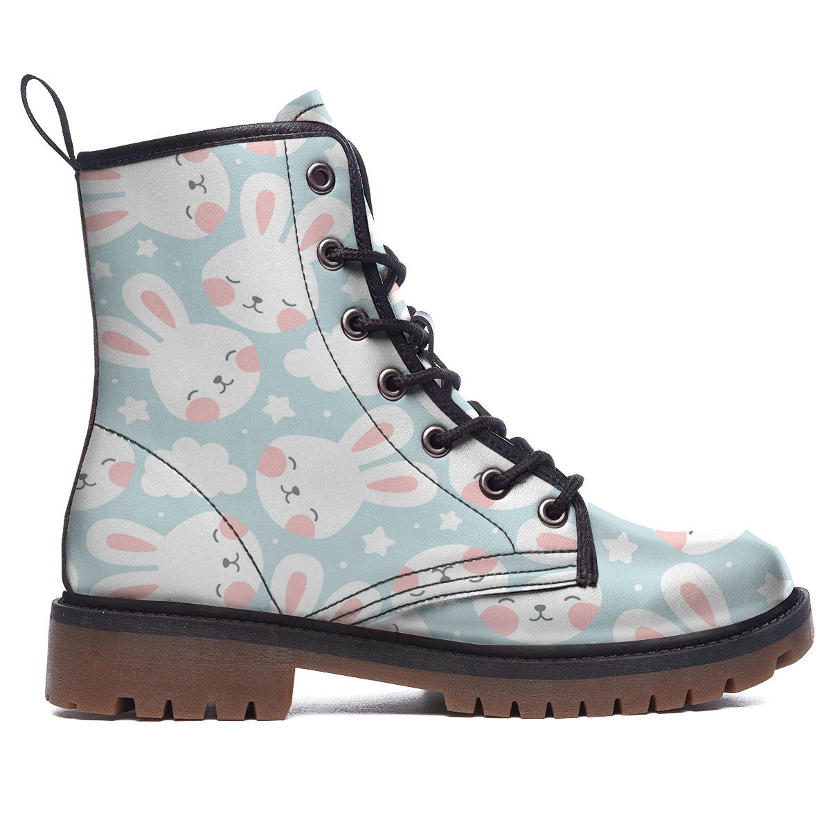Cloud And Rabbit Print Pattern Work Boots-grizzshop