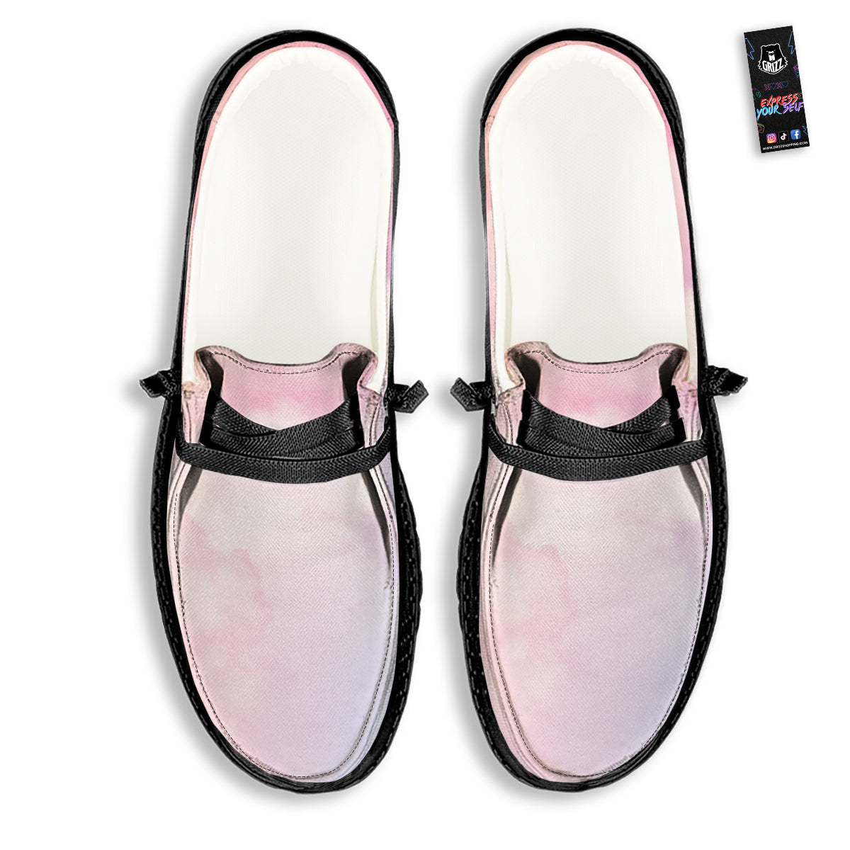 Cloud Coloful Print Black Loafers-grizzshop