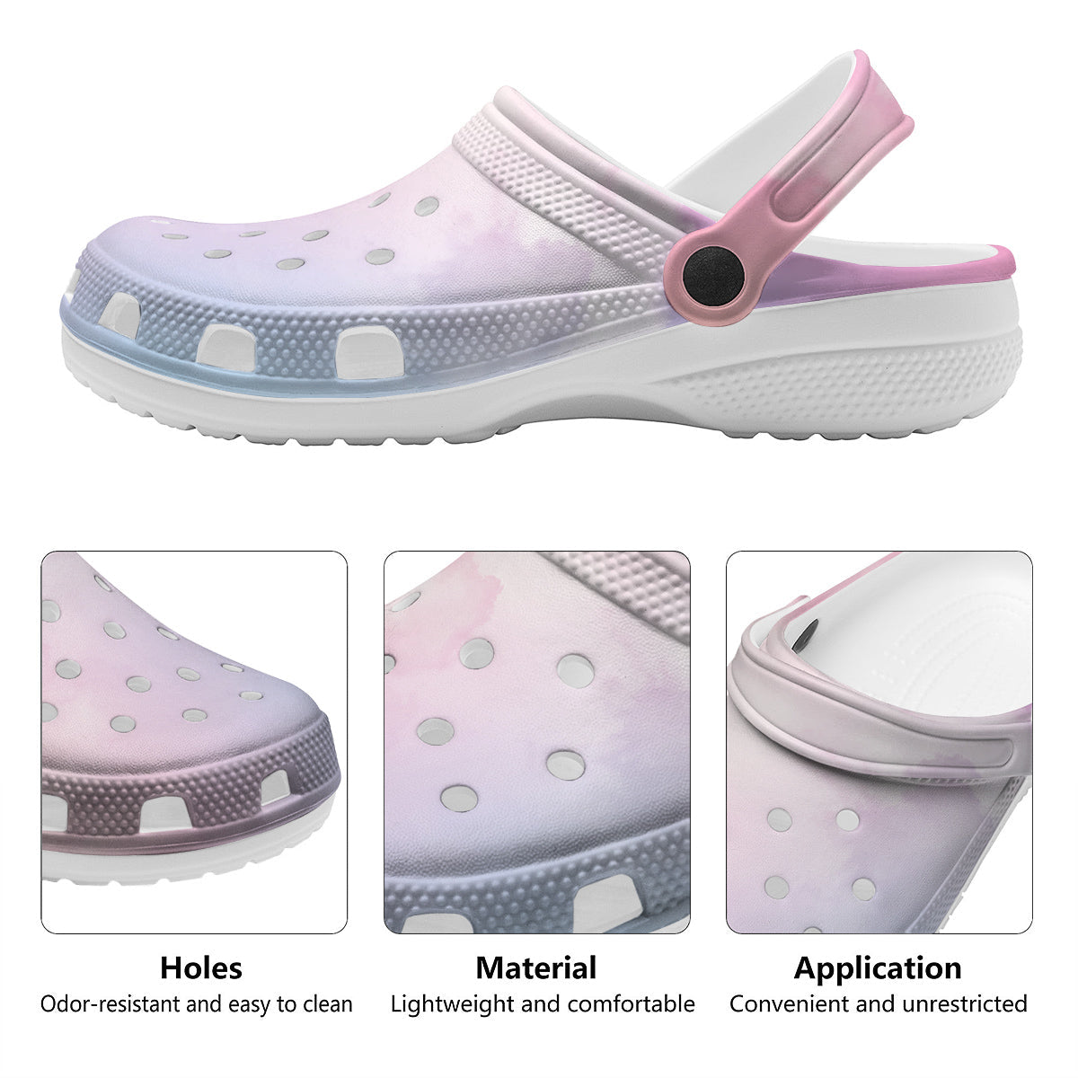 Cloud Coloful Print Clog-grizzshop