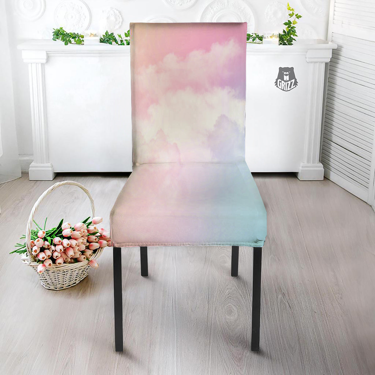 Cloud Coloful Print Dining Chair Slipcover-grizzshop