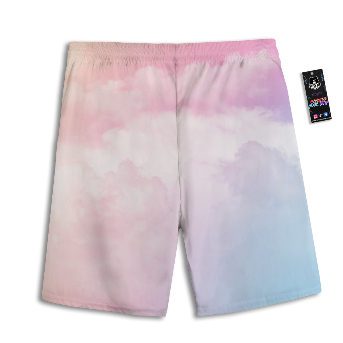 Cloud Coloful Print Men's Athletic Shorts