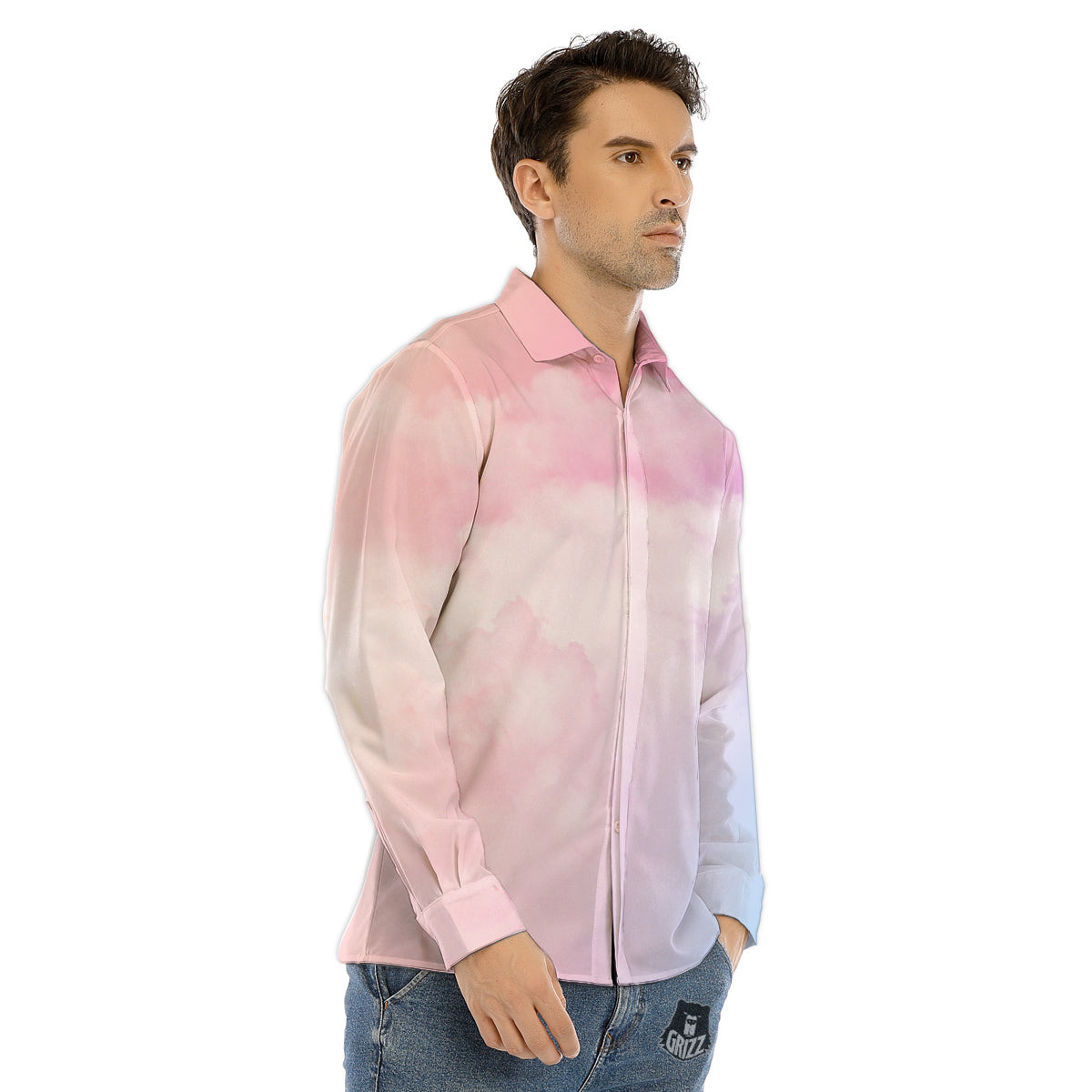 Cloud Coloful Print Men's Dress Shirts-grizzshop