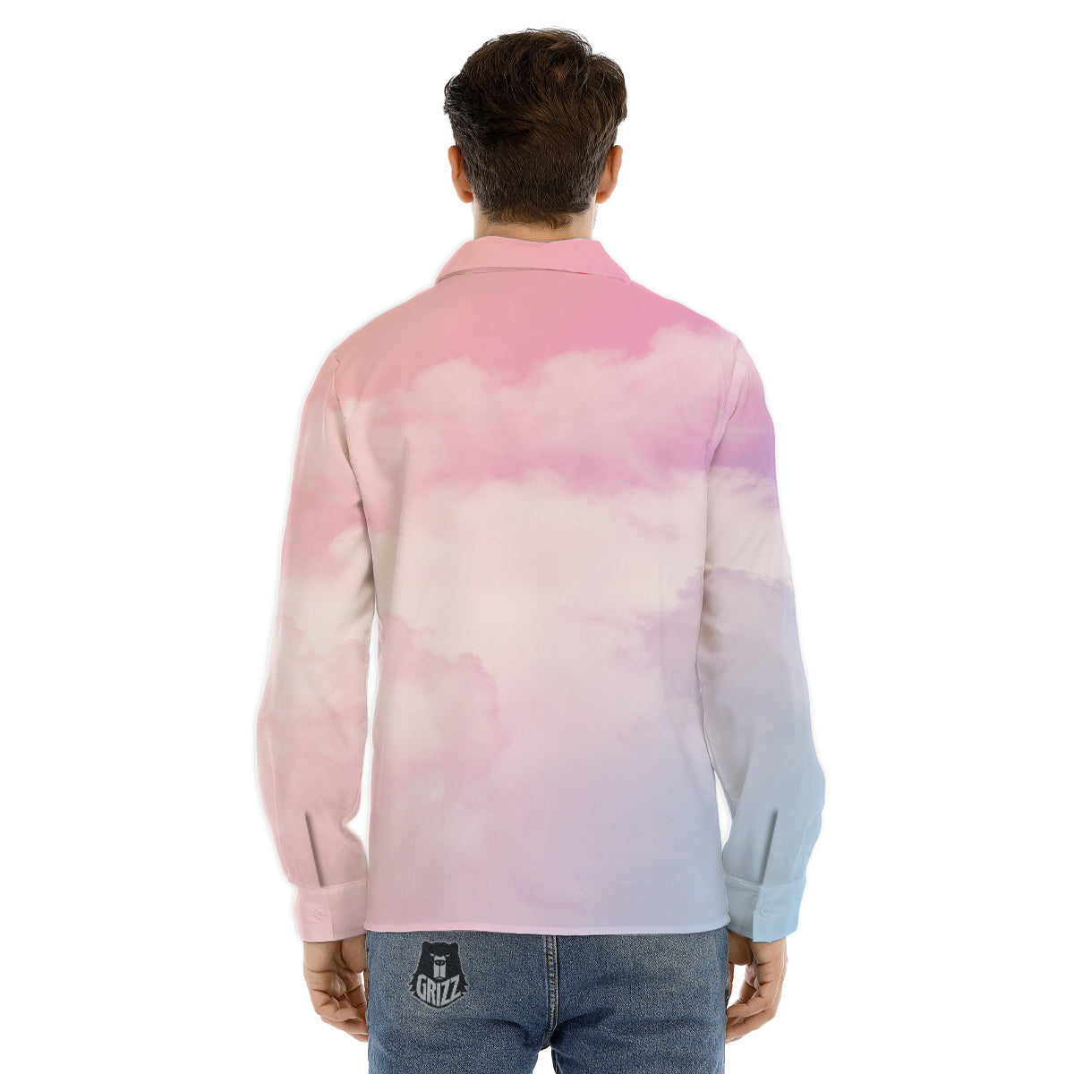 Cloud Coloful Print Men's Dress Shirts-grizzshop