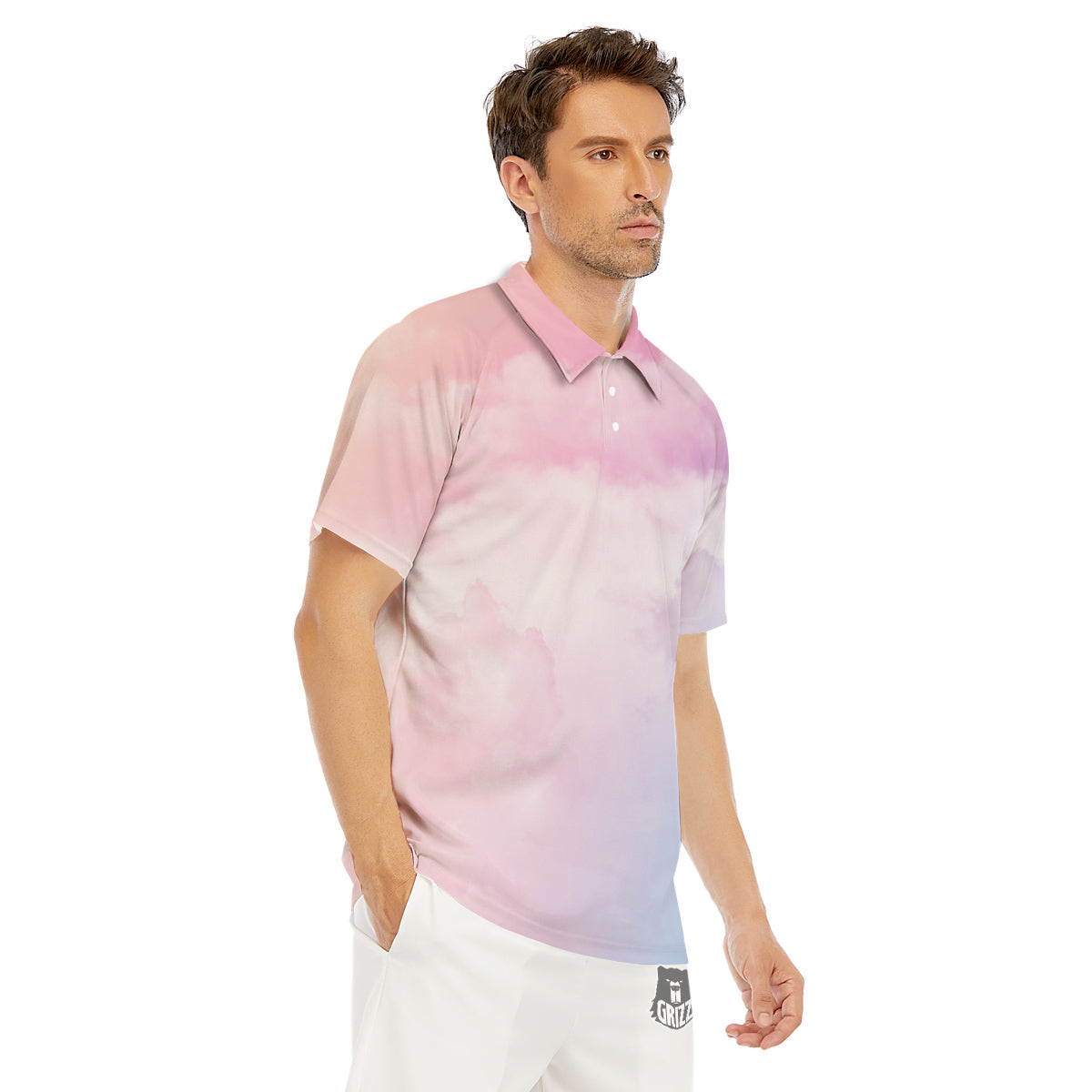 Cloud Coloful Print Men's Golf Shirts-grizzshop