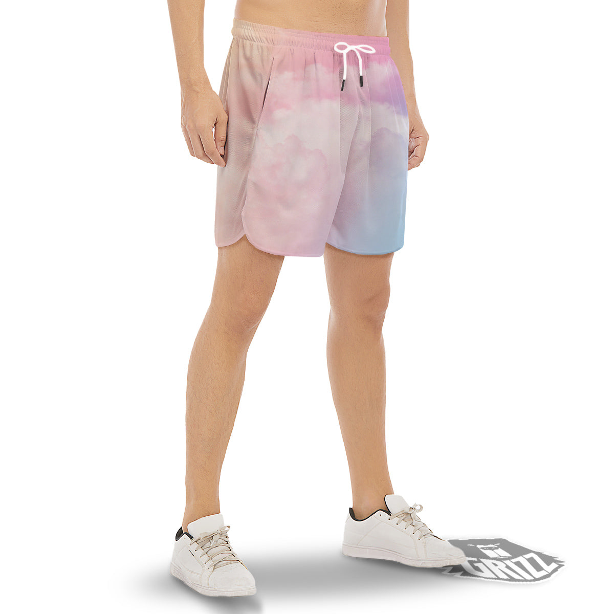 Cloud Coloful Print Men's Gym Shorts-grizzshop