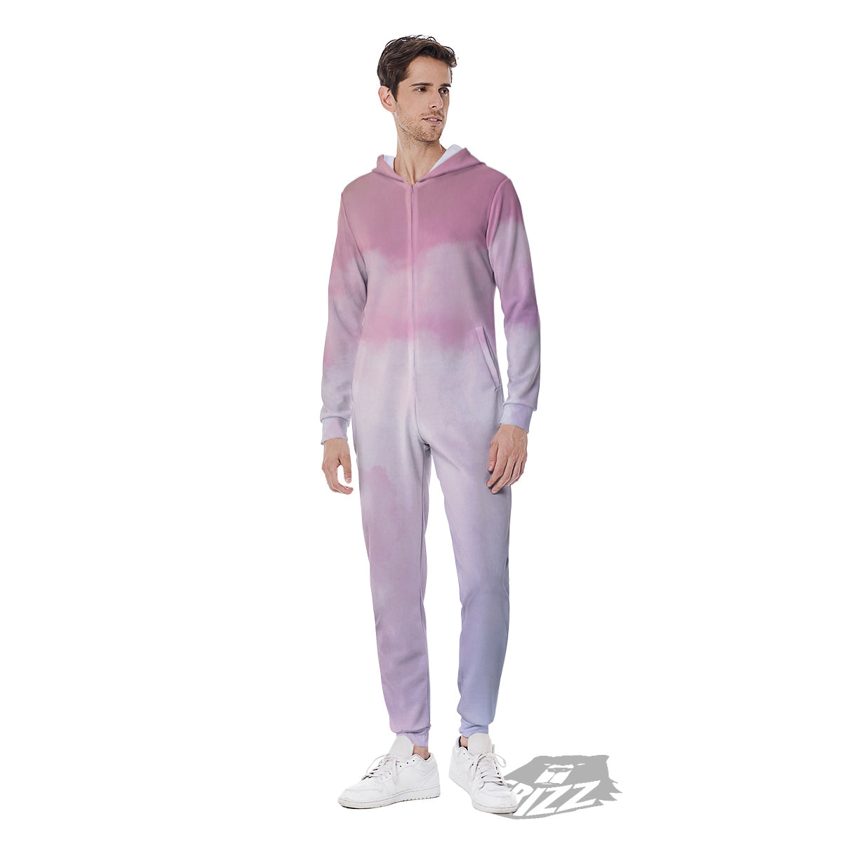 Cloud Coloful Print Men's Jumpsuit-grizzshop
