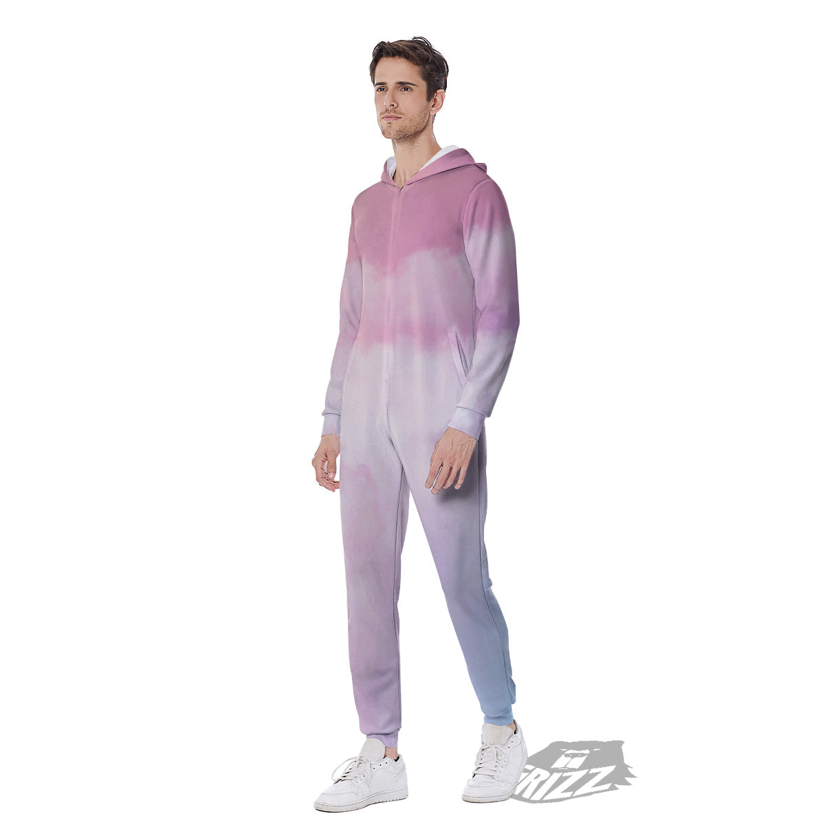 Cloud Coloful Print Men's Jumpsuit-grizzshop