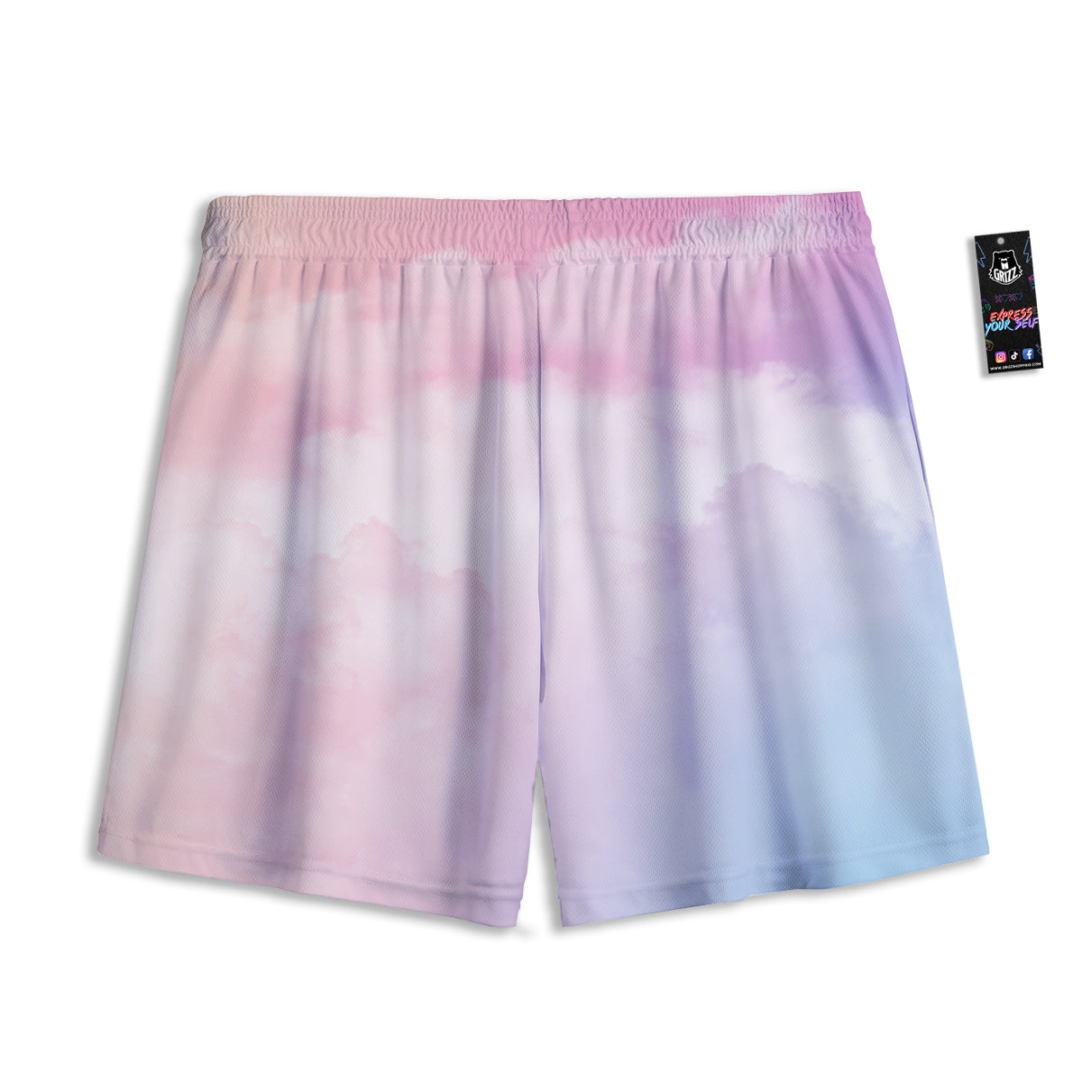 Cloud Coloful Print Mesh Shorts-grizzshop