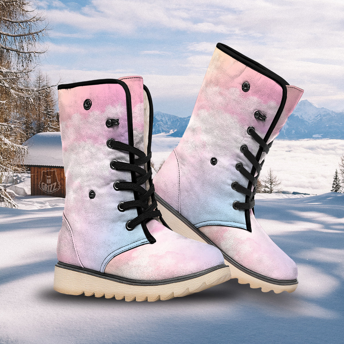 Cloud Coloful Print Snow Boots-grizzshop