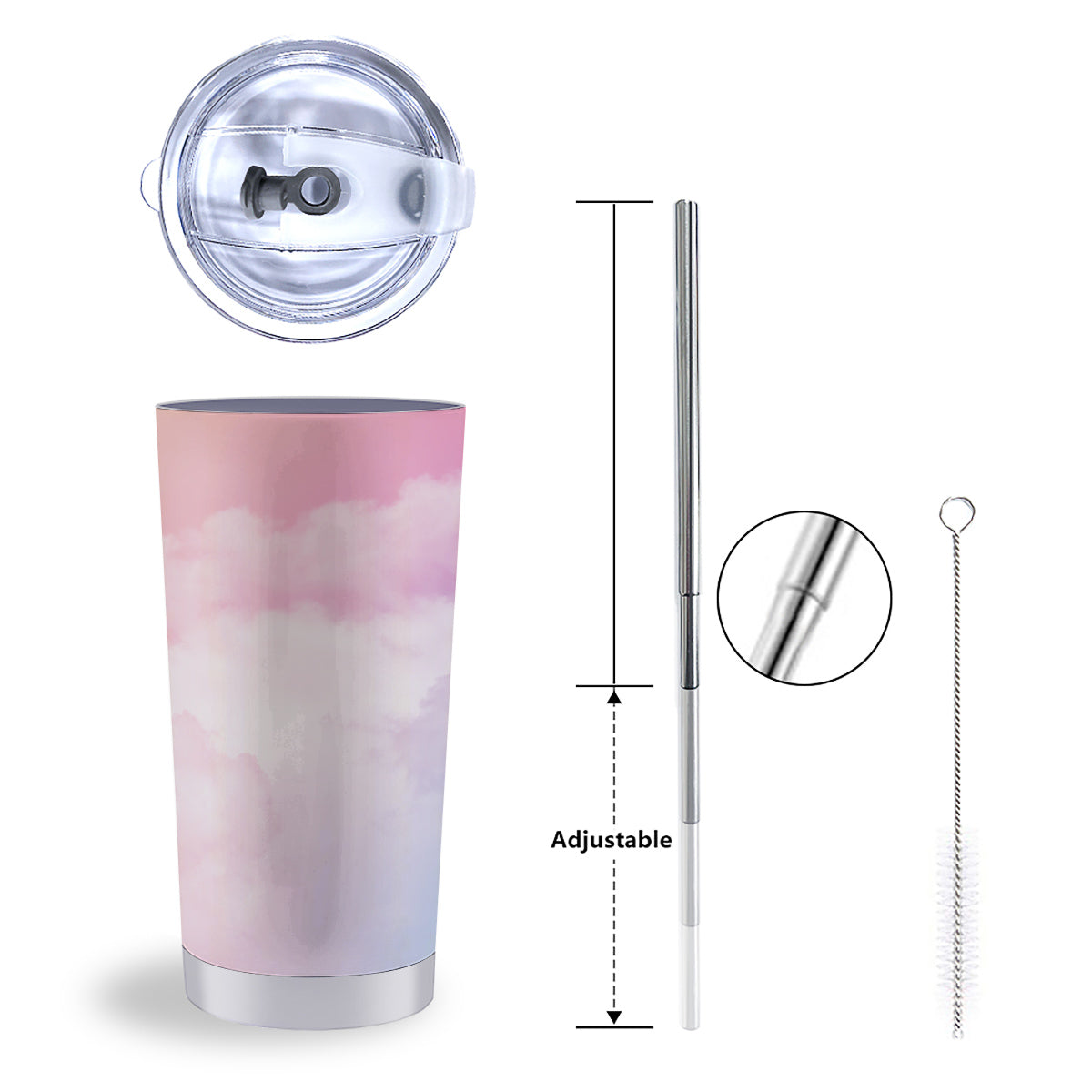 Cloud Coloful Print Tumbler-grizzshop
