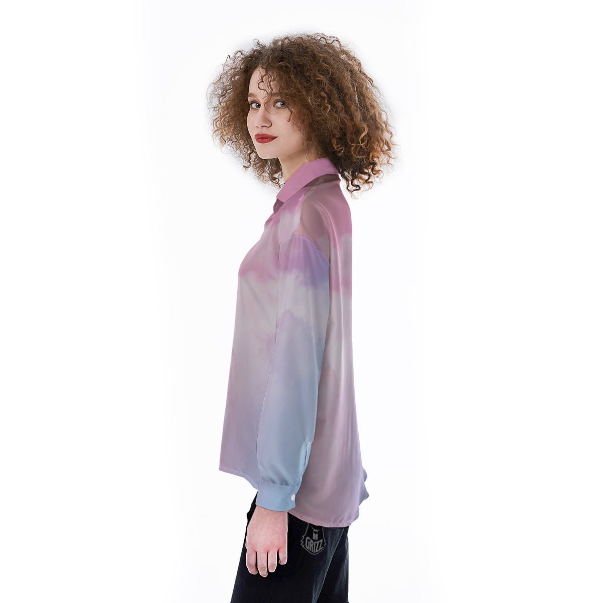Cloud Coloful Print Women's Long Sleeve Shirts-grizzshop