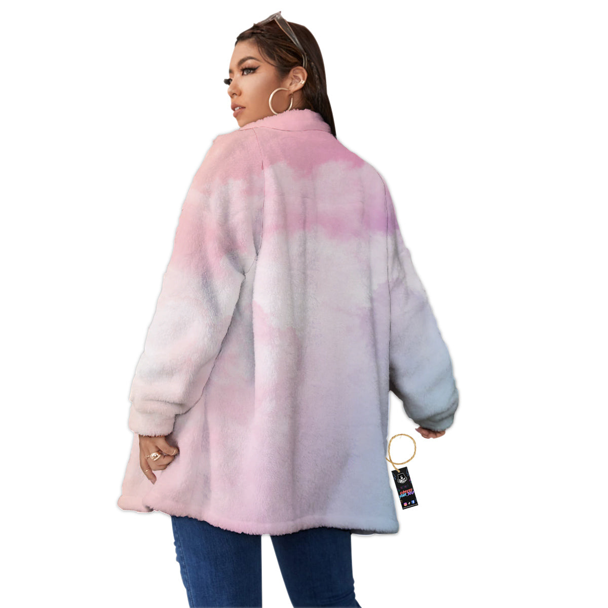 Cloud Coloful Print Women's Sherpa Jacket-grizzshop