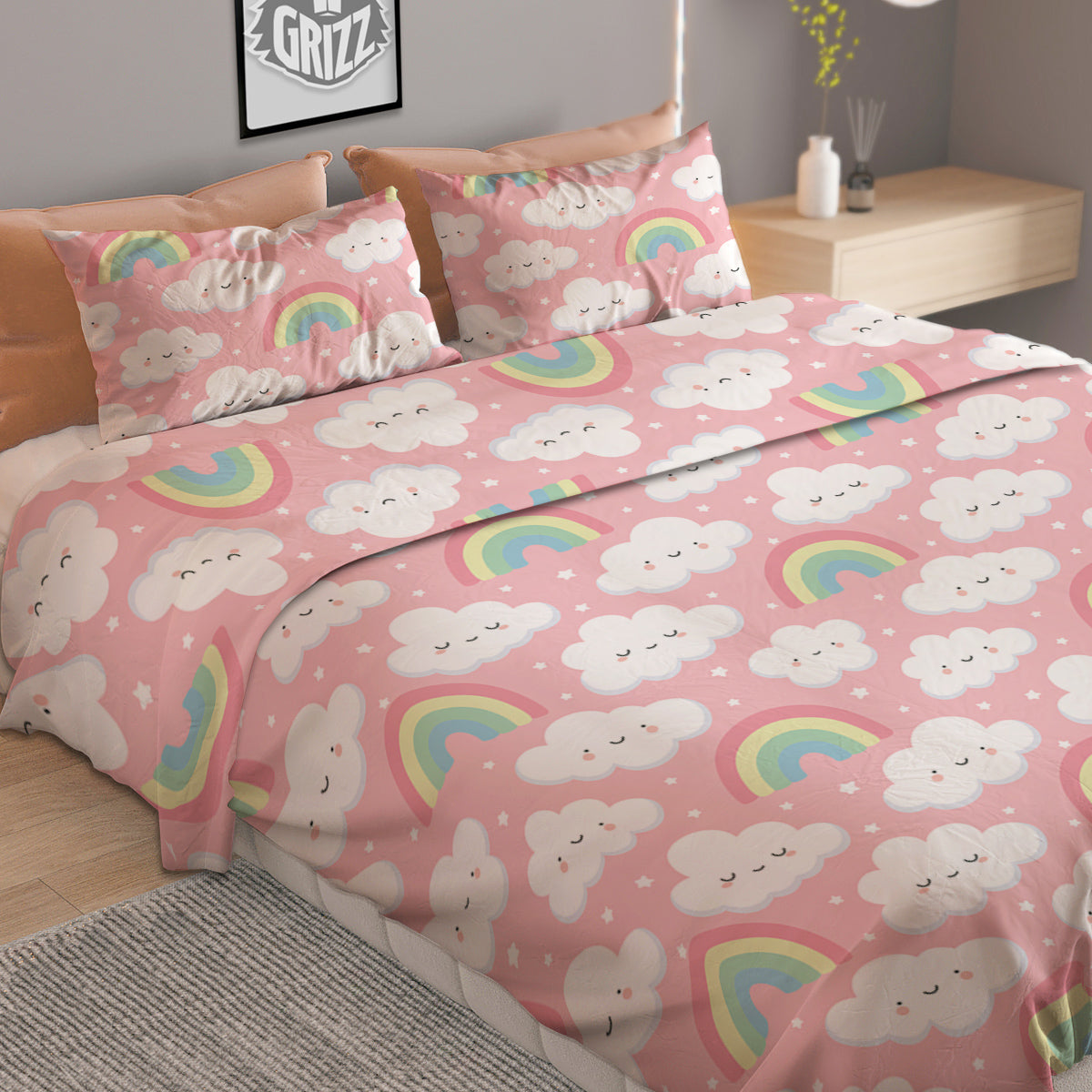 Cloud Cute Print Pattern Duvet Cover Bedding Set-grizzshop