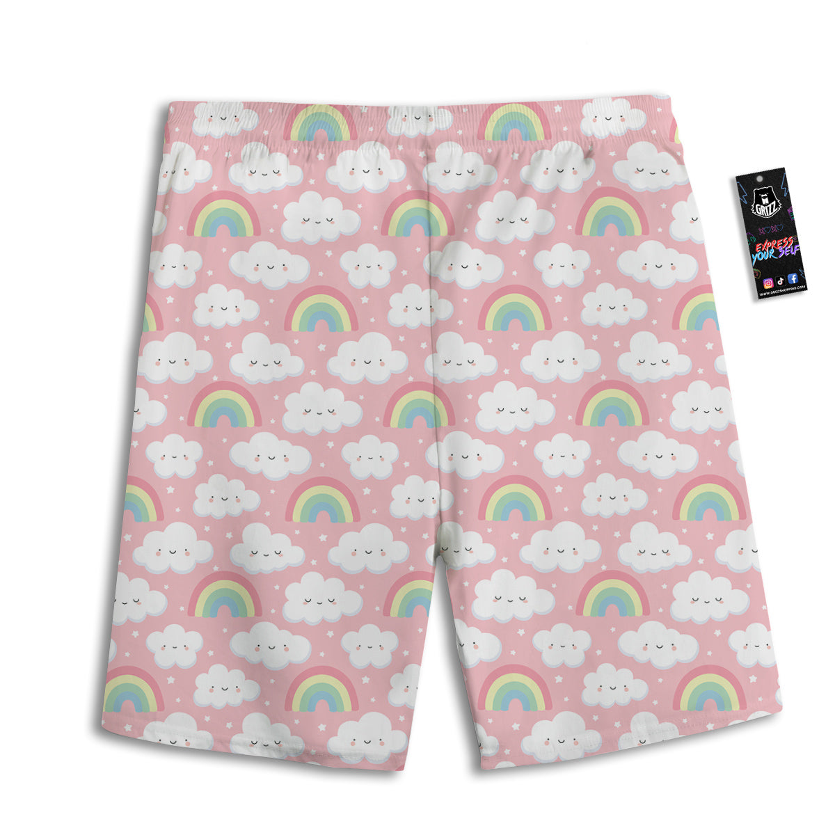 Cloud Cute Print Pattern Men's Athletic Shorts-grizzshop