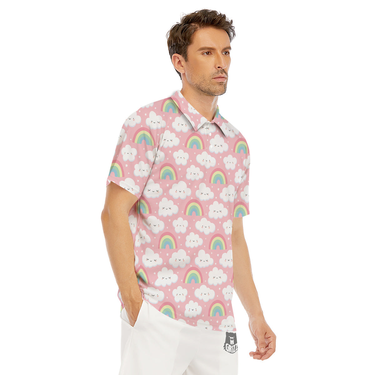 Cloud Cute Print Pattern Men's Golf Shirts-grizzshop