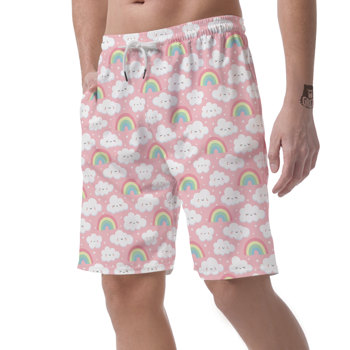 Cloud Cute Print Pattern Men's Shorts-grizzshop