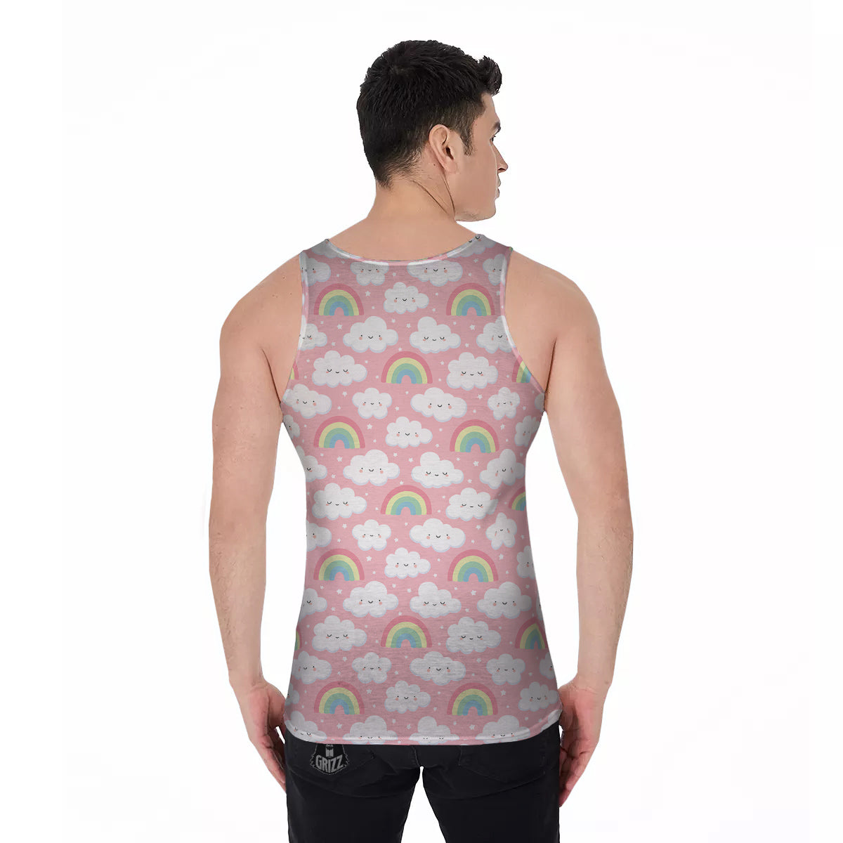 Cloud Cute Print Pattern Men's Tank Top-grizzshop