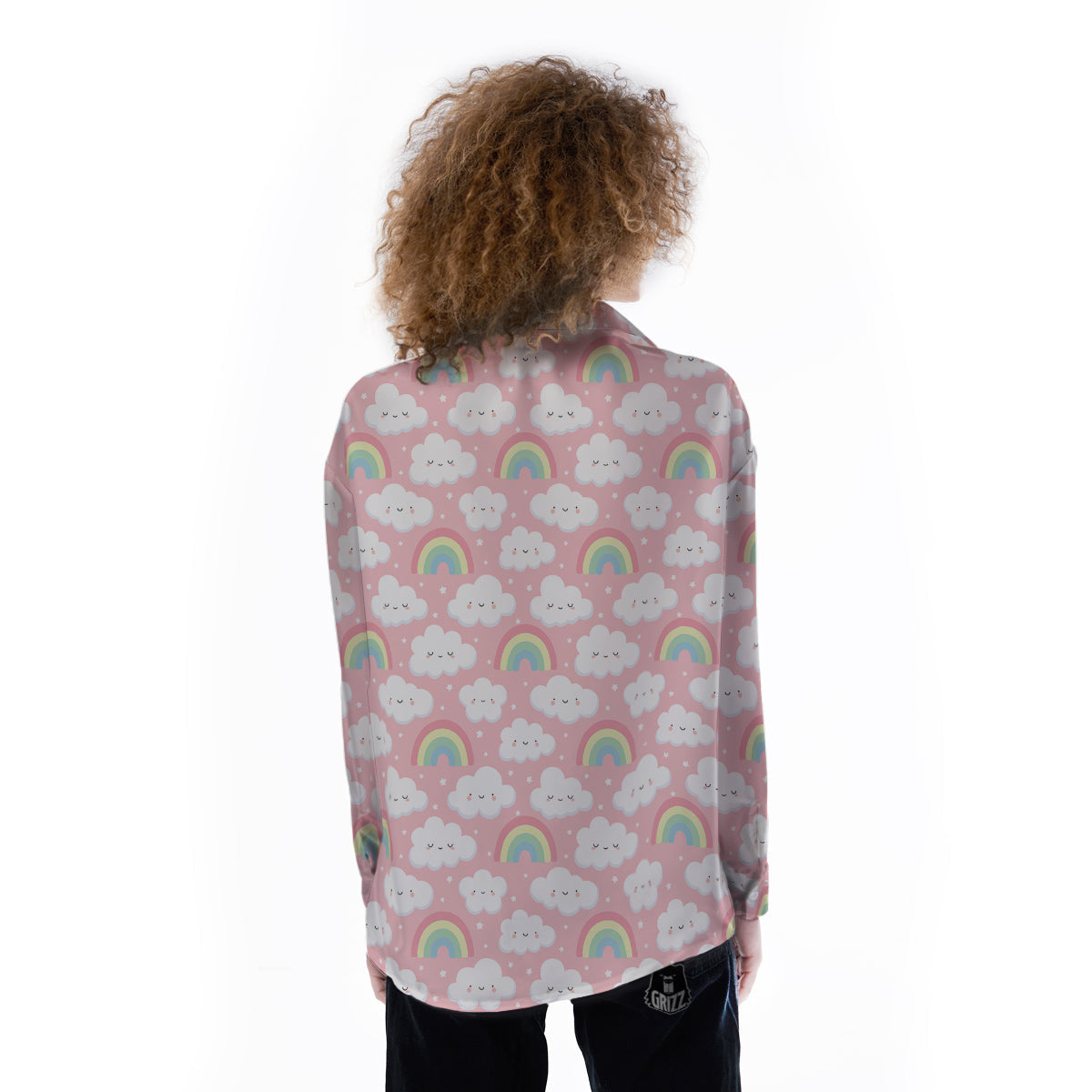 Cloud Cute Print Pattern Women's Long Sleeve Shirts-grizzshop