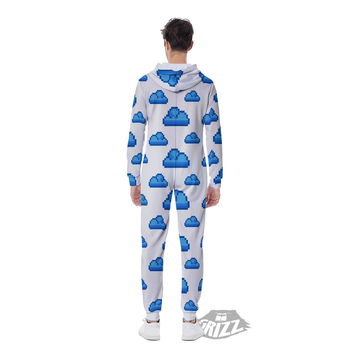 Cloud Pixel Print Pattern Men's Jumpsuit-grizzshop
