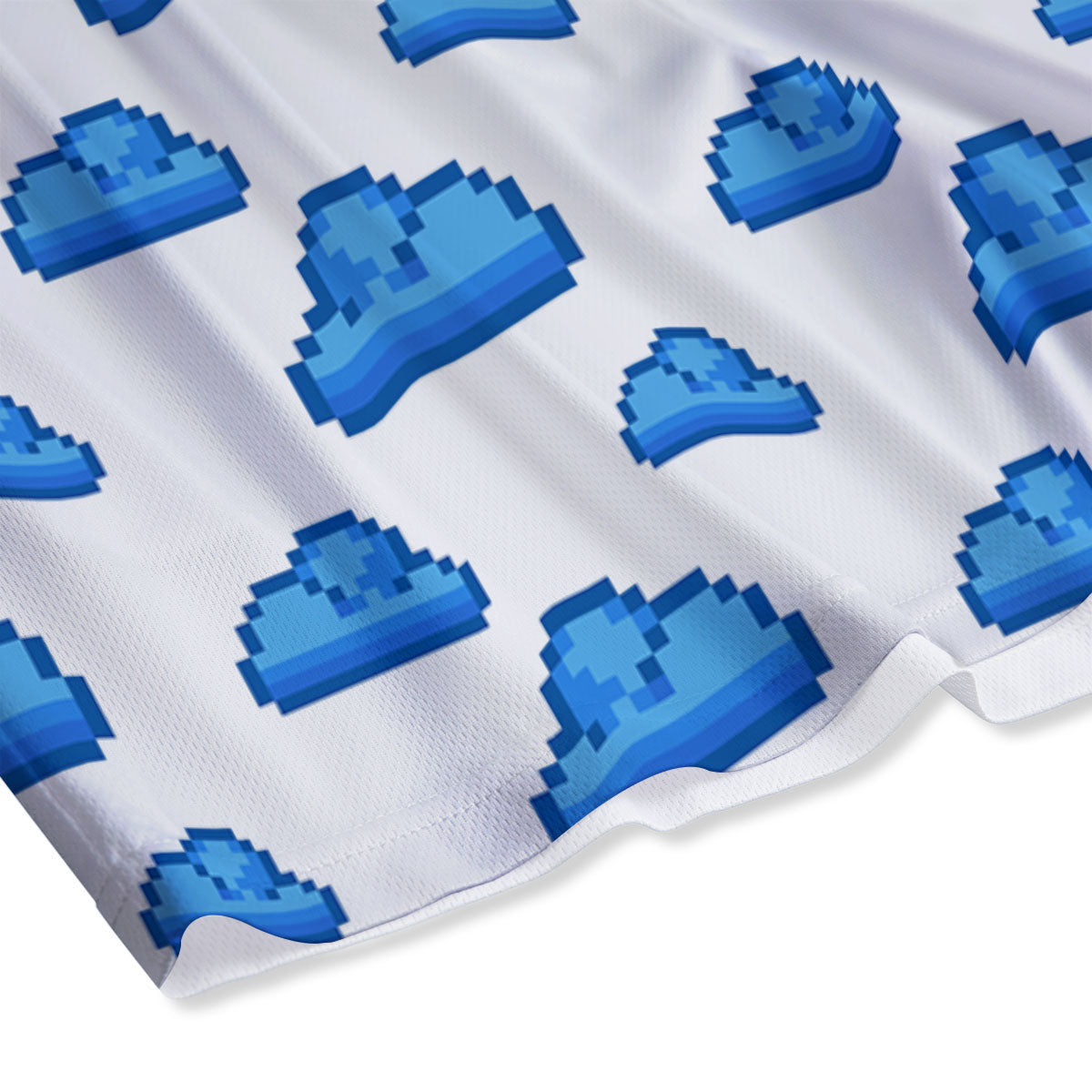 Cloud Pixel Print Pattern Mesh Shorts