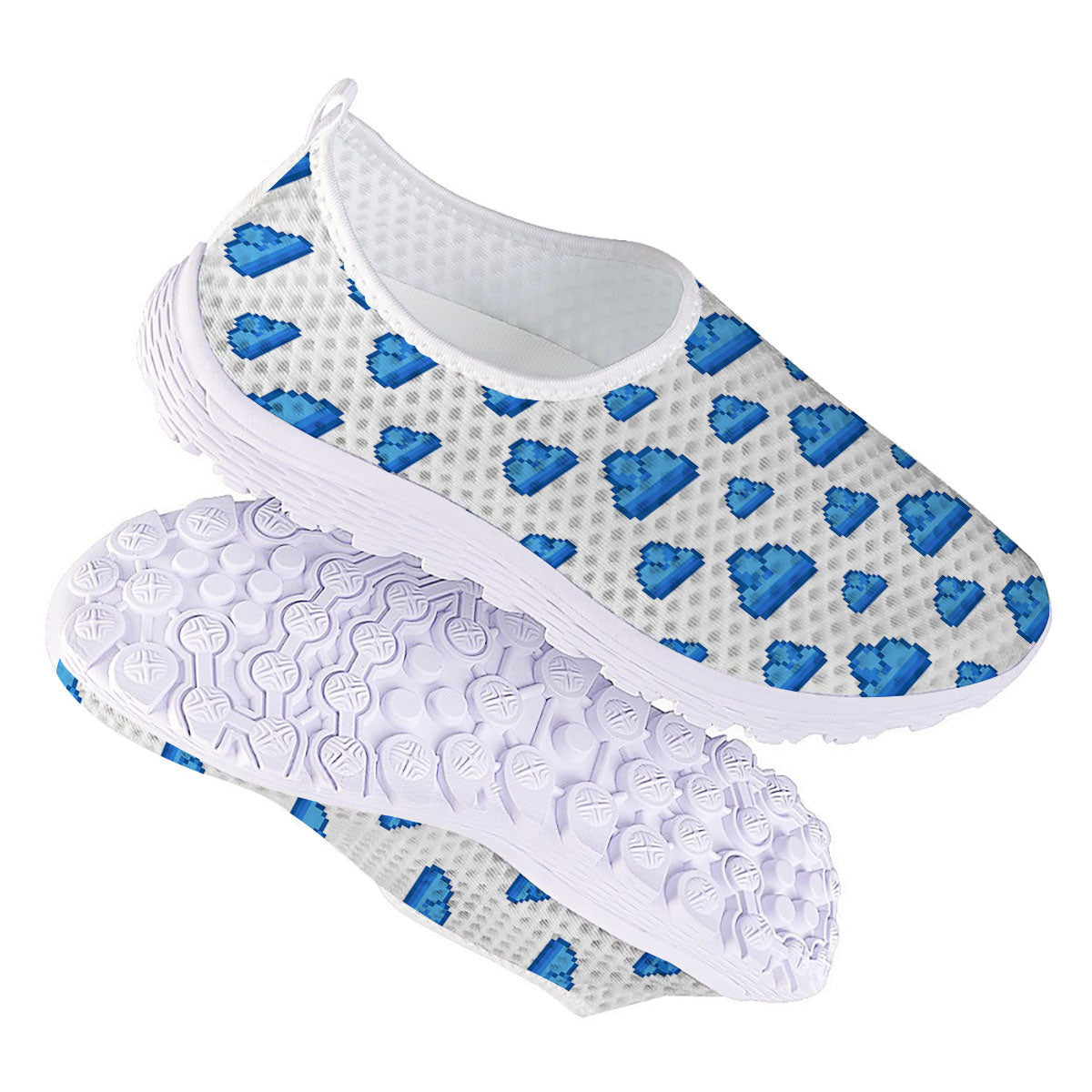Cloud Pixel Print Pattern Nurse Shoes-grizzshop