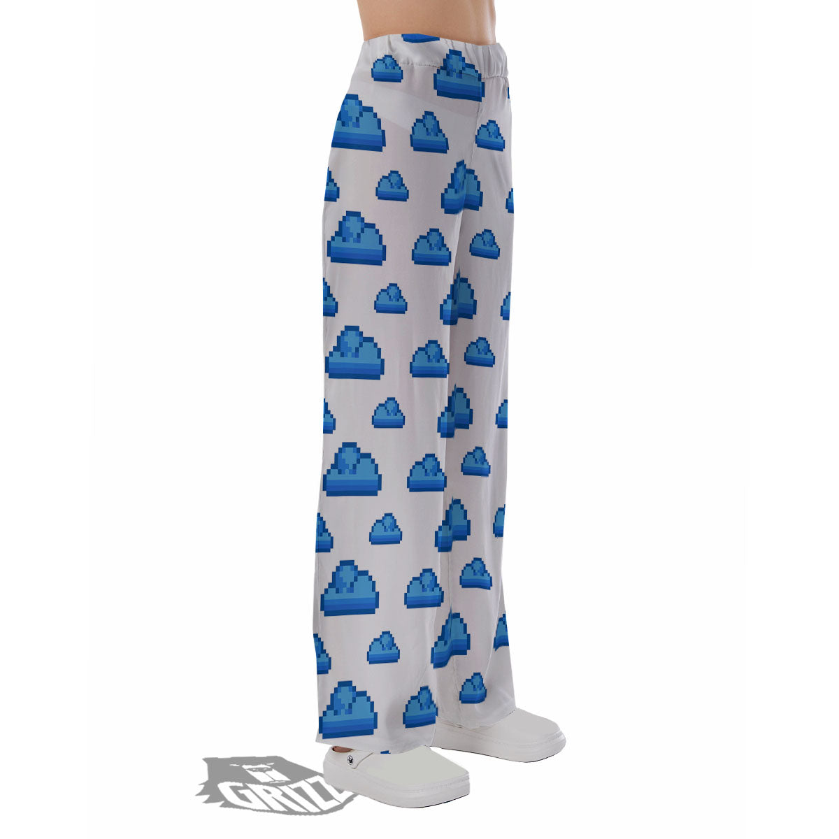 Cloud Pixel Print Pattern Pajama Pants-grizzshop