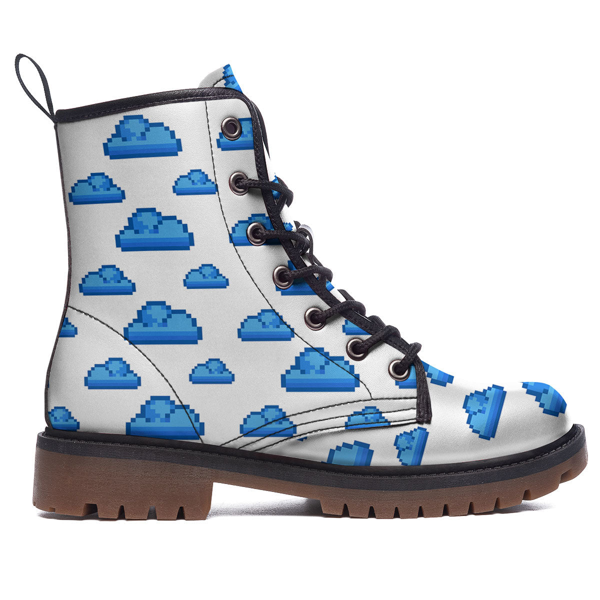Cloud Pixel Print Pattern Work Boots-grizzshop