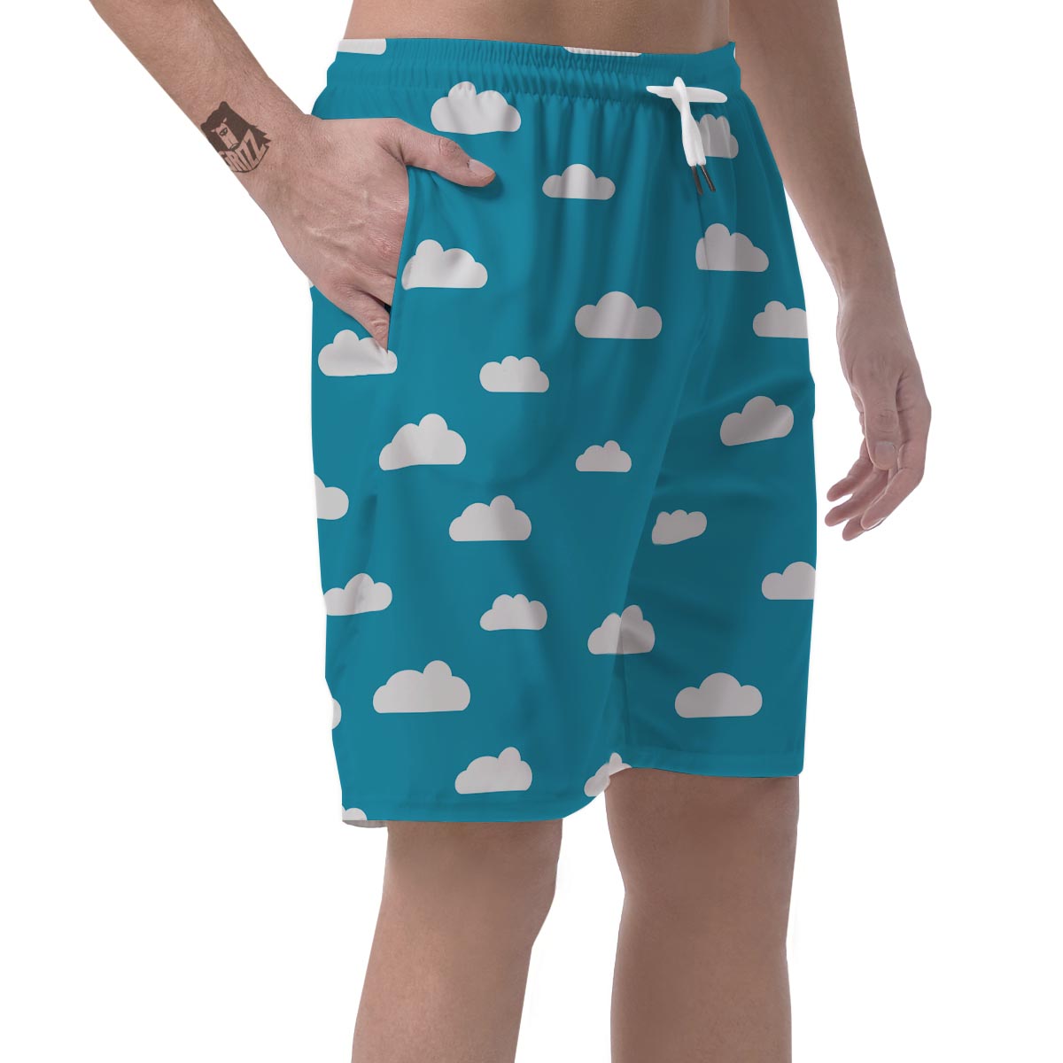 Cloud Print Pattern Men's Shorts-grizzshop