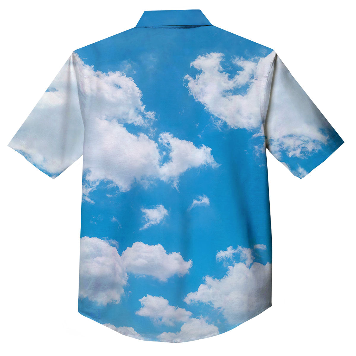 Cloud Sky Print Button Up Shirt-grizzshop