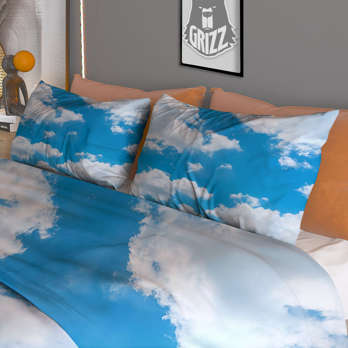 Cloud Sky Print Duvet Cover Bedding Set-grizzshop