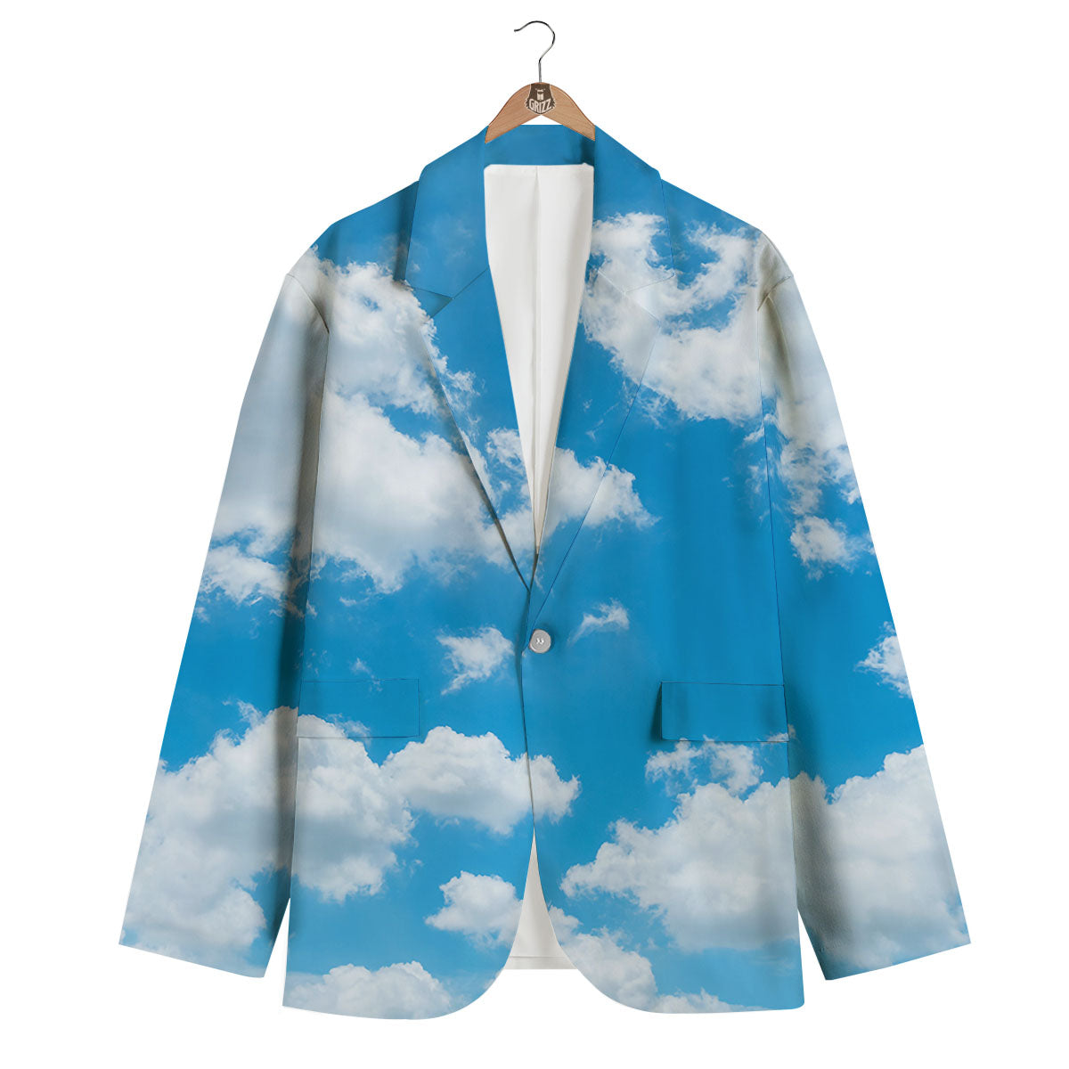 Cloud Sky Print Men's Blazer-grizzshop