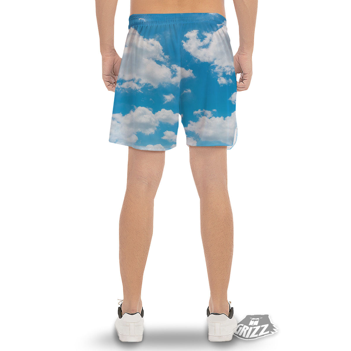 Cloud Sky Print Men's Gym Shorts-grizzshop