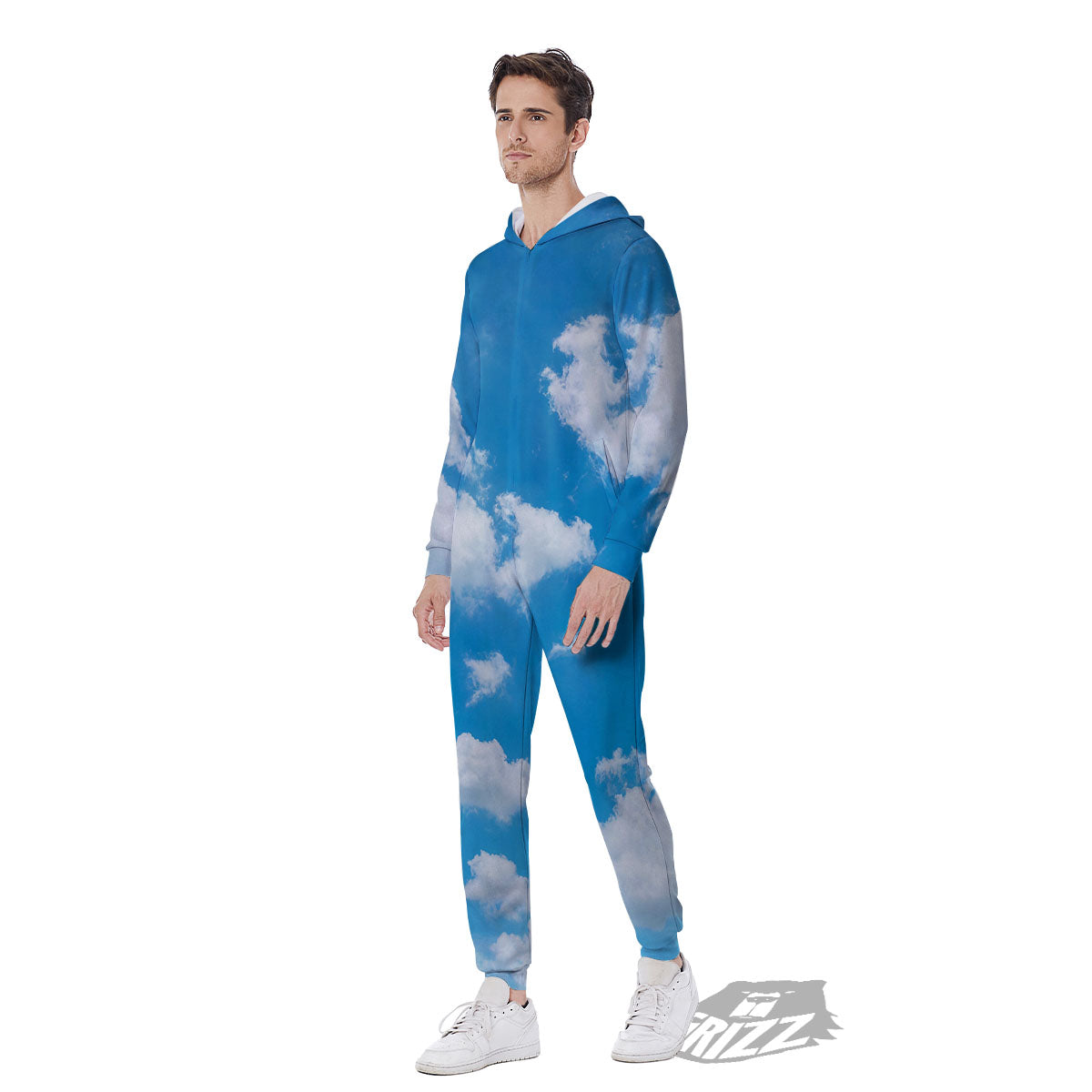 Cloud Sky Print Men's Jumpsuit-grizzshop