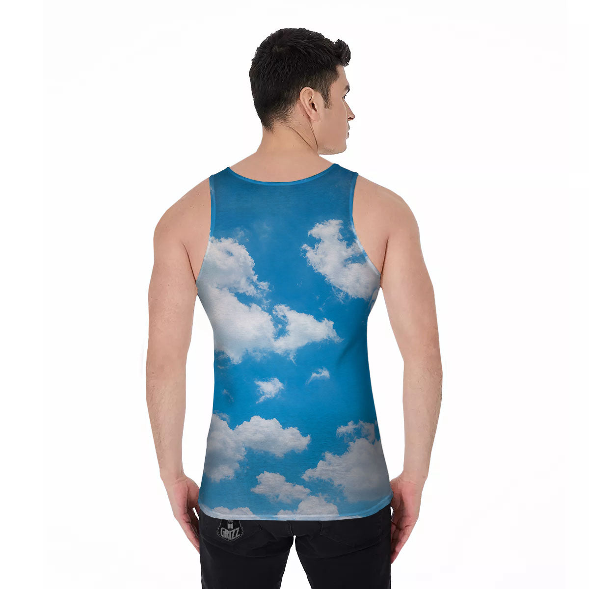 Cloud Sky Print Men's Tank Top-grizzshop