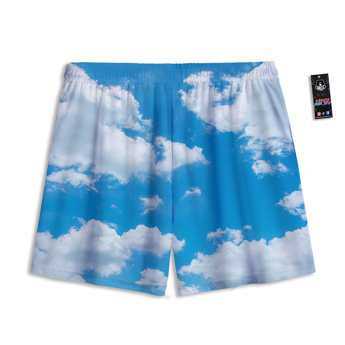 Cloud Sky Print Mesh Shorts-grizzshop
