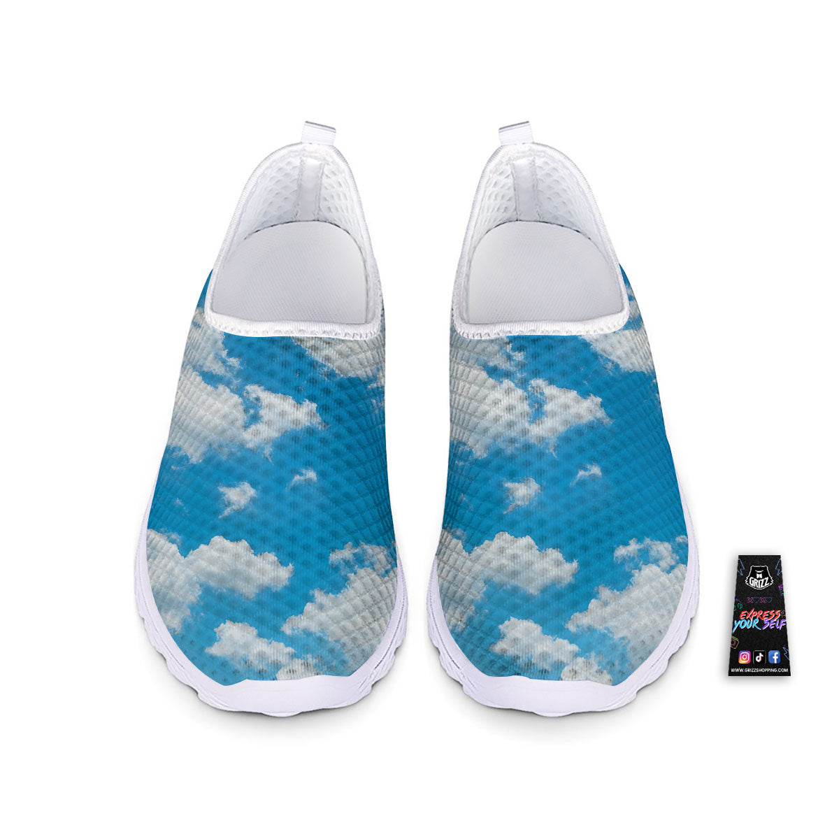 Cloud Sky Print Nurse Shoes-grizzshop