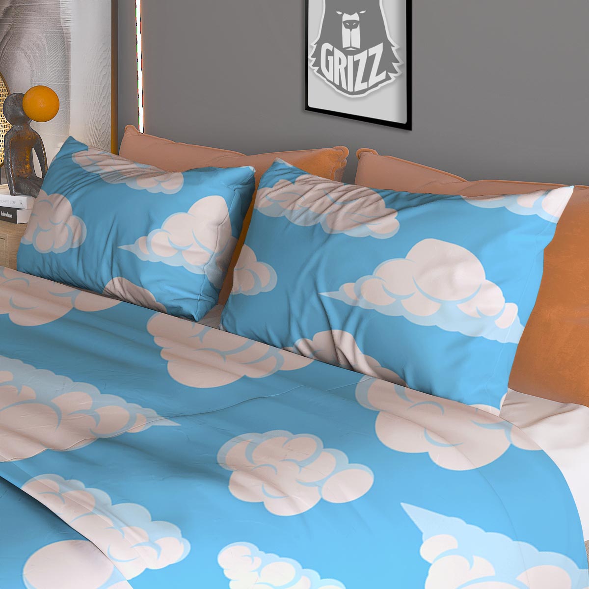 Cloud Sky Print Pattern Duvet Cover Bedding Set-grizzshop