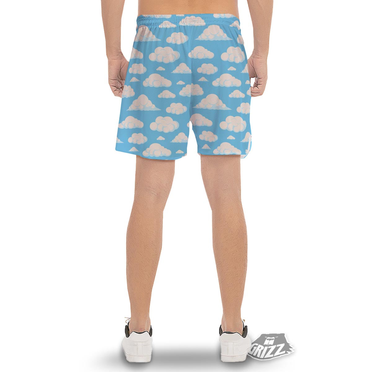 Cloud Sky Print Pattern Men's Gym Shorts-grizzshop